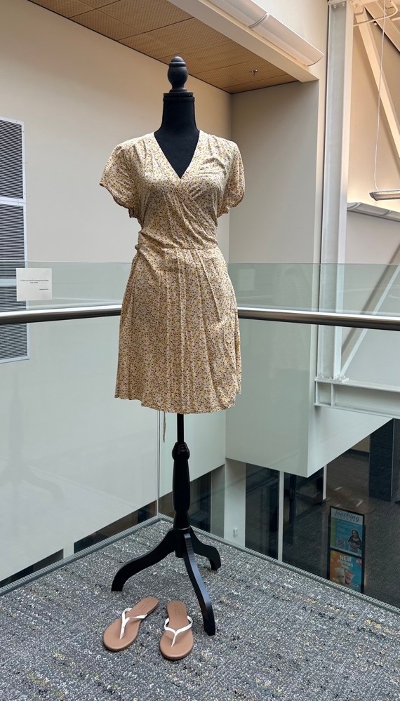 flowered yellow dress with sandals