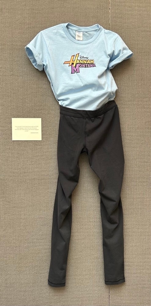 Light blue Hannah Montana t-shirt with black leggings