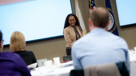 Human resources staff providing a workshop for faculty