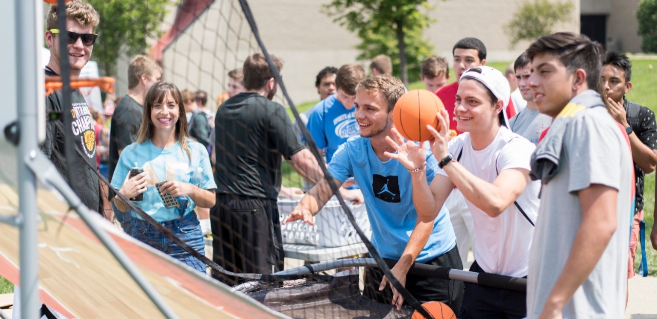 NKU Students playing basketball game