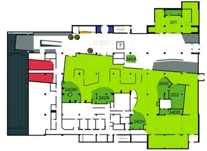 Map of second floor of the Student Union