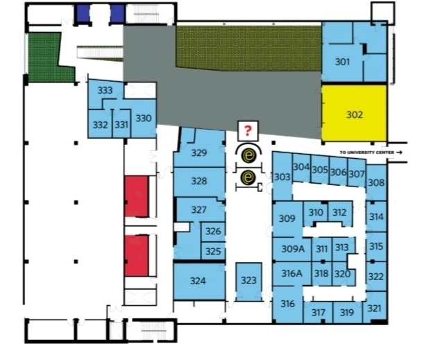 Map of third floor of the Student Union