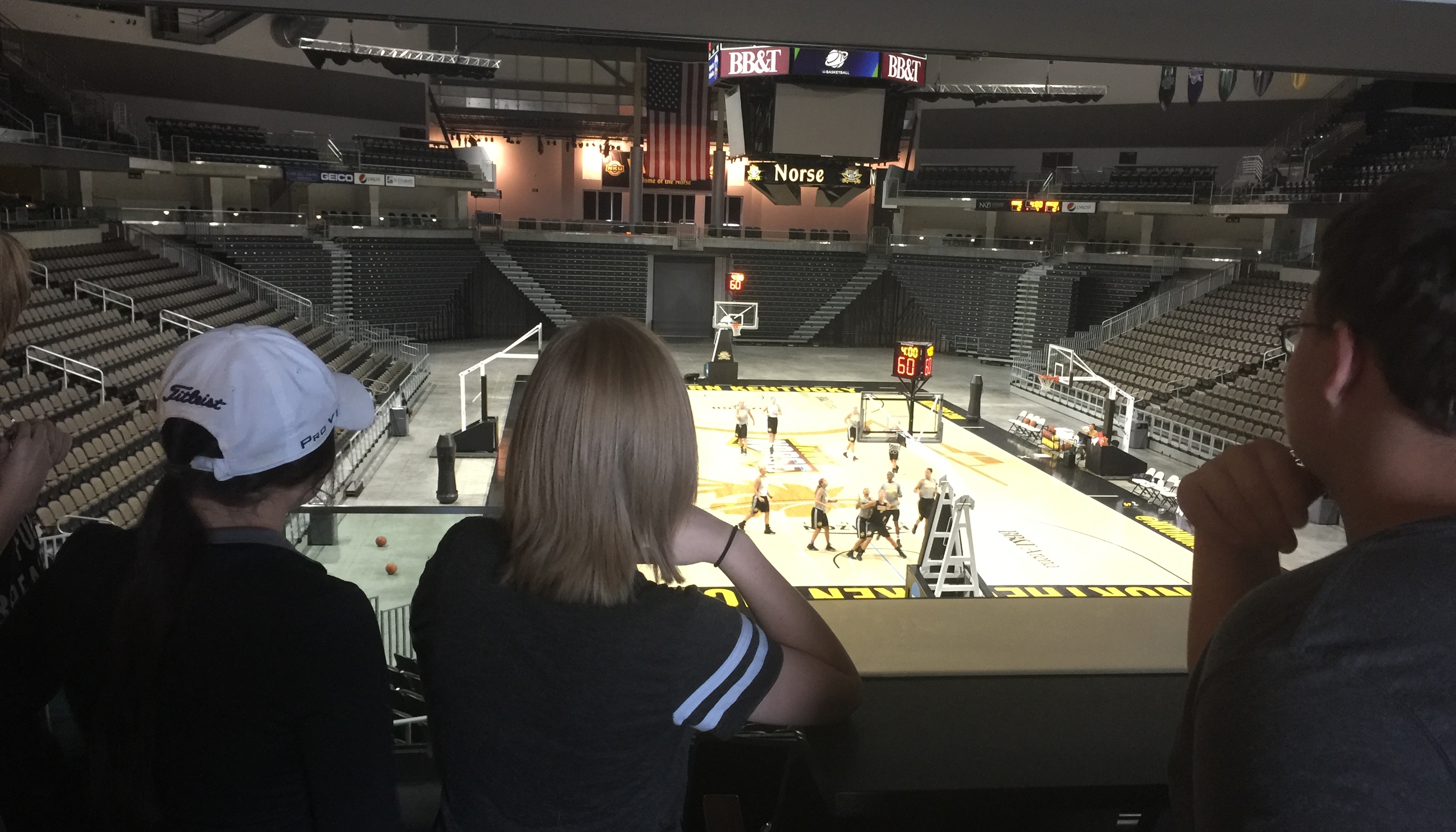 Students watching basketball in BB&T Arena