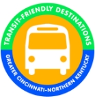 Transit Friendly Destination logo with the graphic of the front of a bus