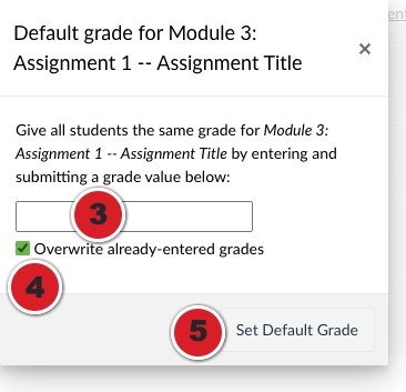 Showing steps 3-5 of overwriting grades with a blank