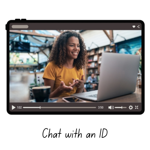 Image of a woman chatting on a computer