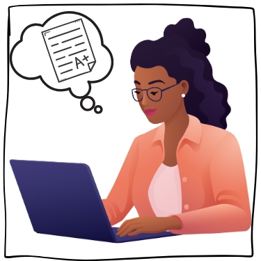 Teacher grading an assessment