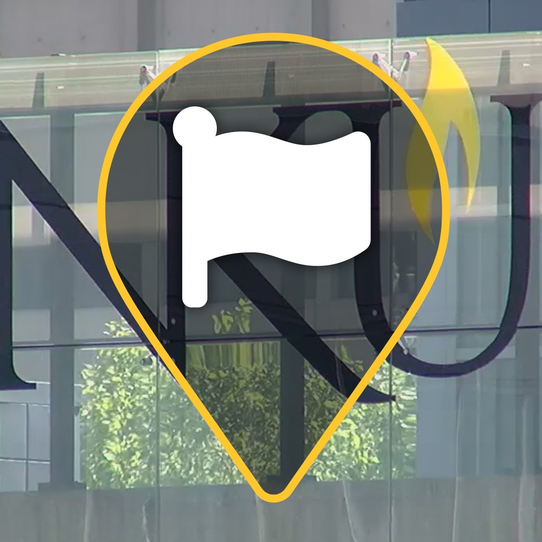 NKU logo with icon of flag over image