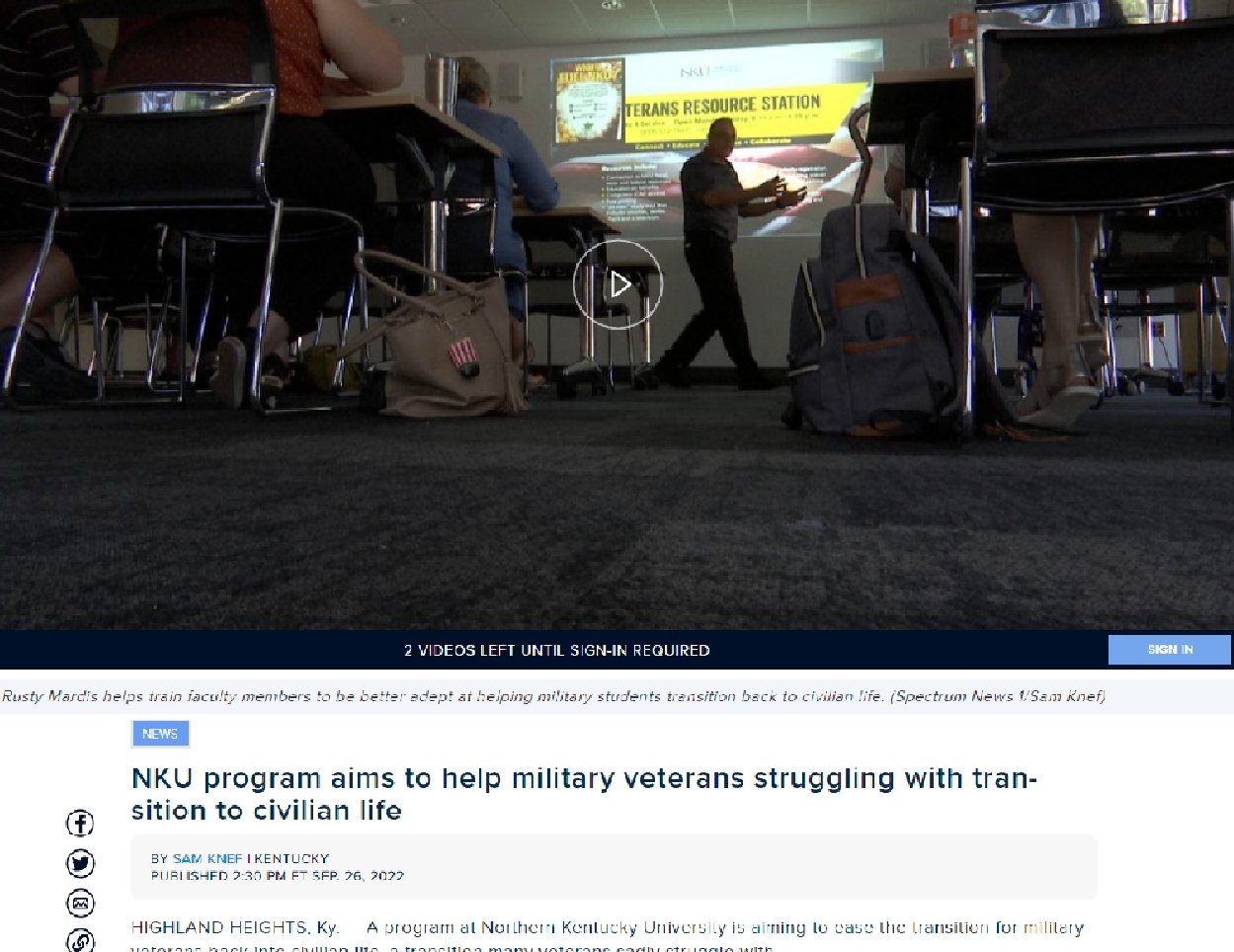 Green Zone Brigade Training at NKU 