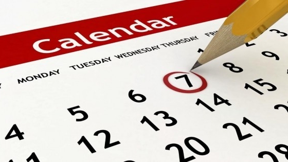 Calendar with pencil circling date