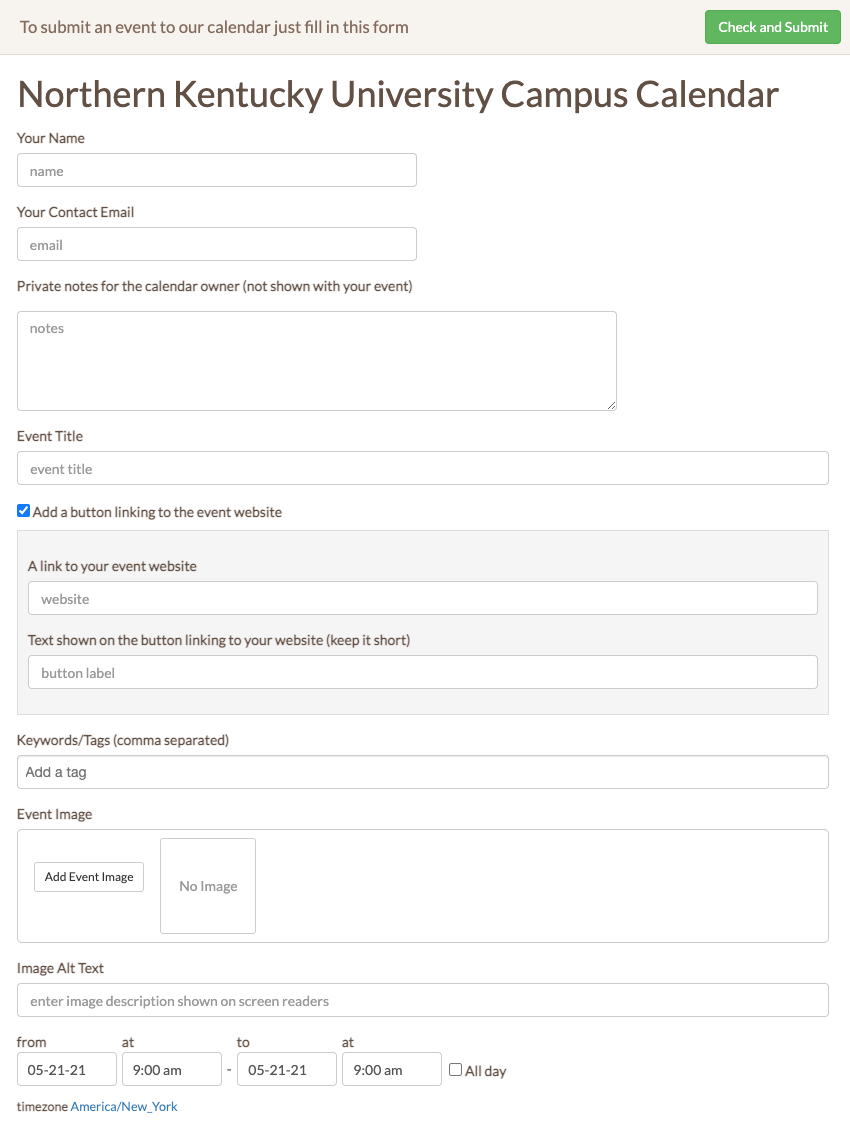 screen capture showing the calendar event form - click the image to go to the form page.