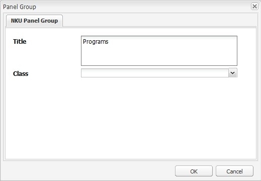 The Panel Group window