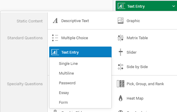 Qualtrics Text Entry Option