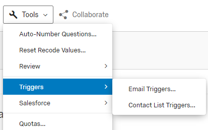 Qualtrics Email Triggers Option Image