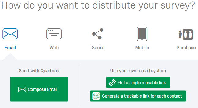 Qualtrics Distrobution Screen Image