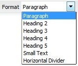 Format dropdown