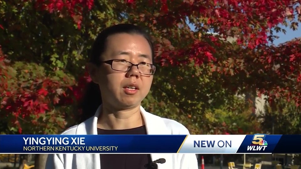 Screenshot of WLWT5's TV coverage of NKU's Yingying Xie