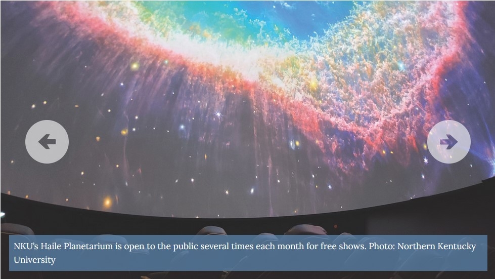 Screenshot of KentuckyLiving.com's slideshow of planetarium images