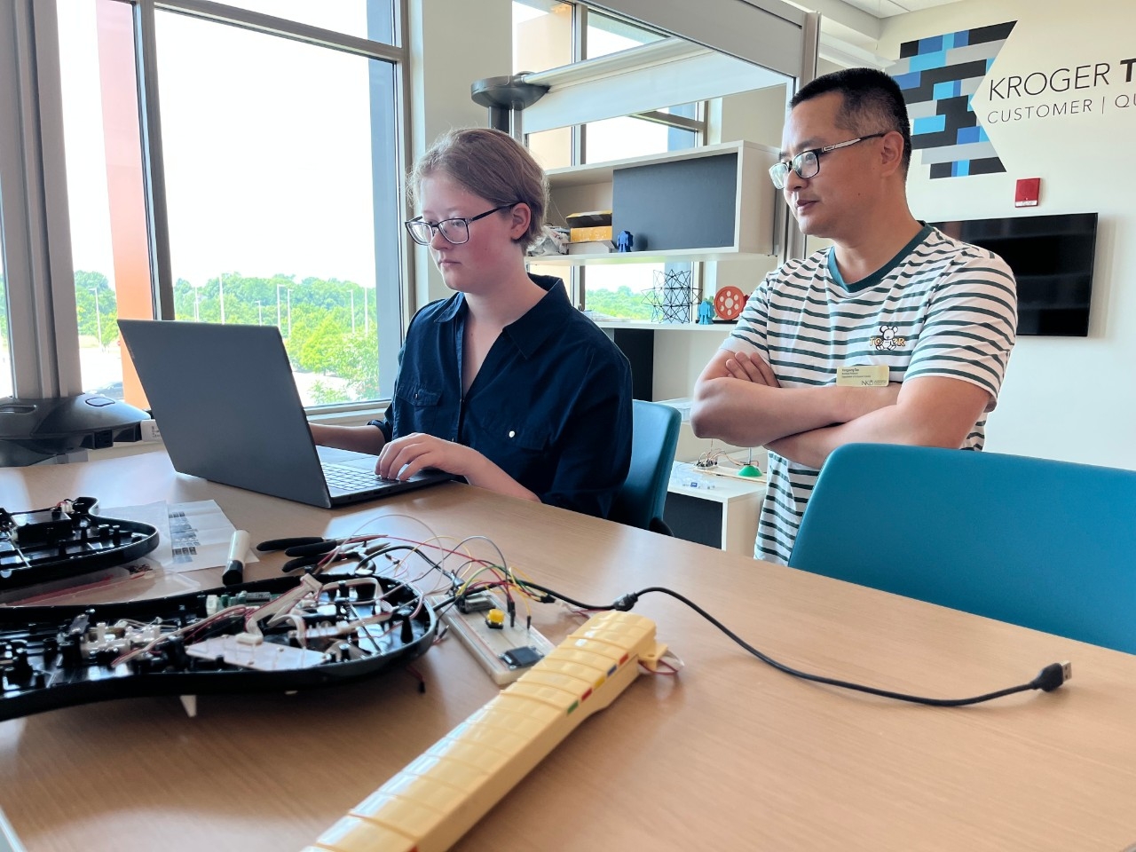 NKU Computing and Analytics student conducting summer research in the lab