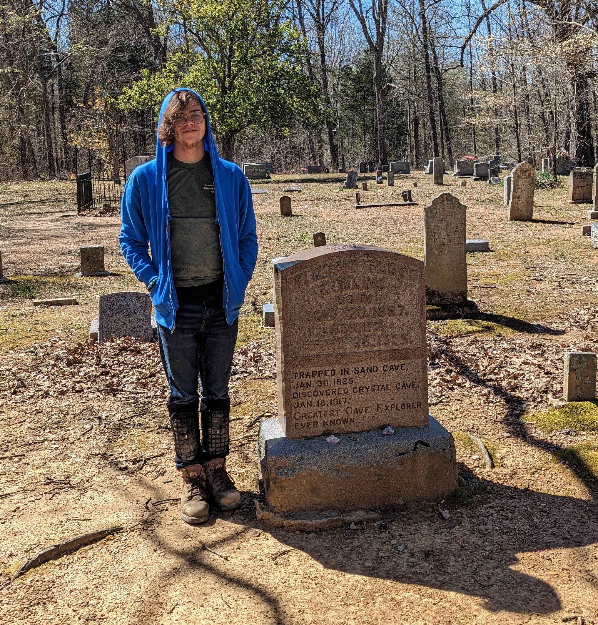 NKU Student at Mammoth Cave Cemetery
