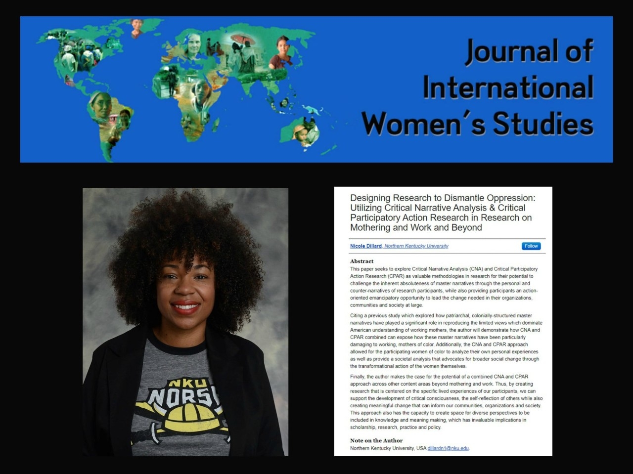 Dr. Nicole Dillard and Journal of International Women's Studies Journal