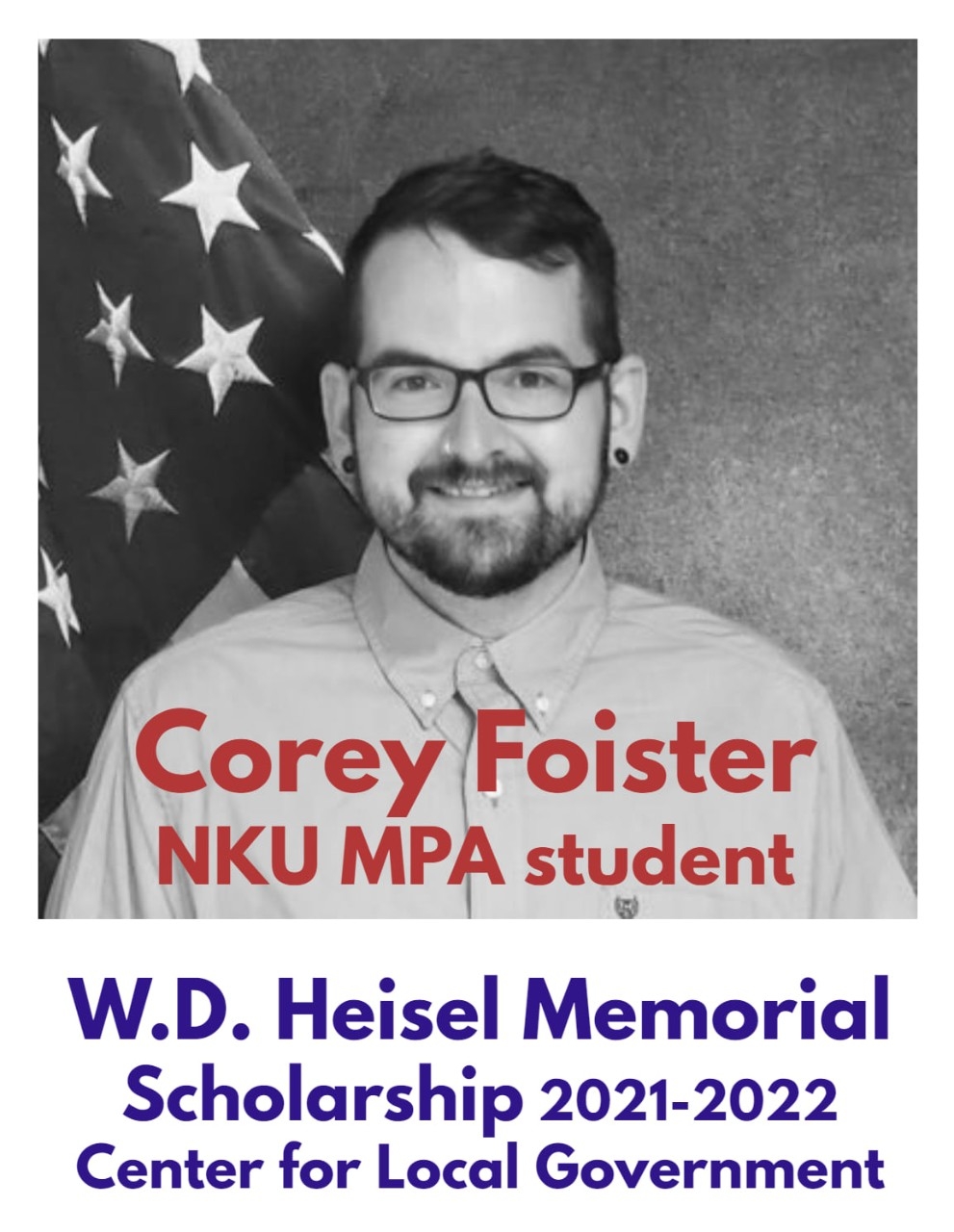 Corey Foister headshot and W.D. Heisel logo underneath