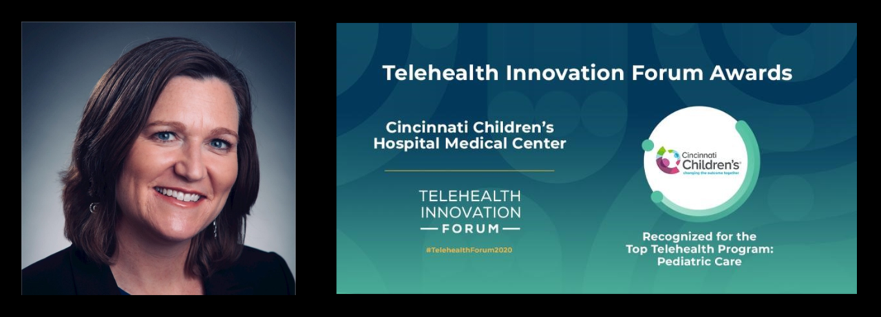 Tori Ames headshot and Telehealth Innovation Forum Award